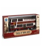 Tour of Hong Kong Big Bus Toy Sightseeing Double Decker Bus Model, 1:42 Scale, 6+ Years