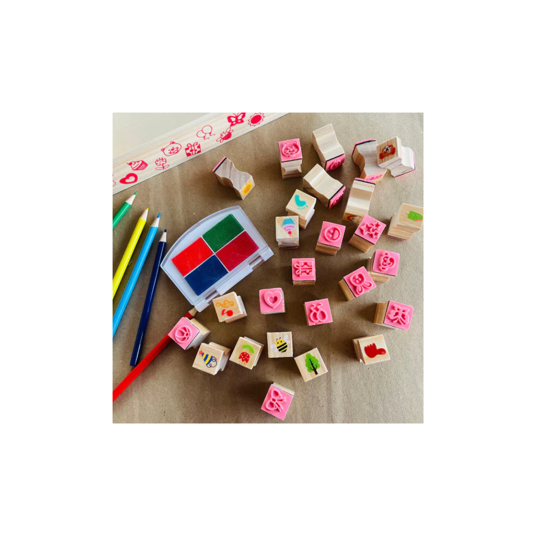 Open Ended Wooden Stamp Kit My World