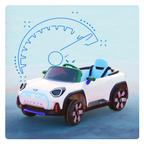 Emotorad Formula Fun Battery Oprated  Car Mini Cooper Aceman -White