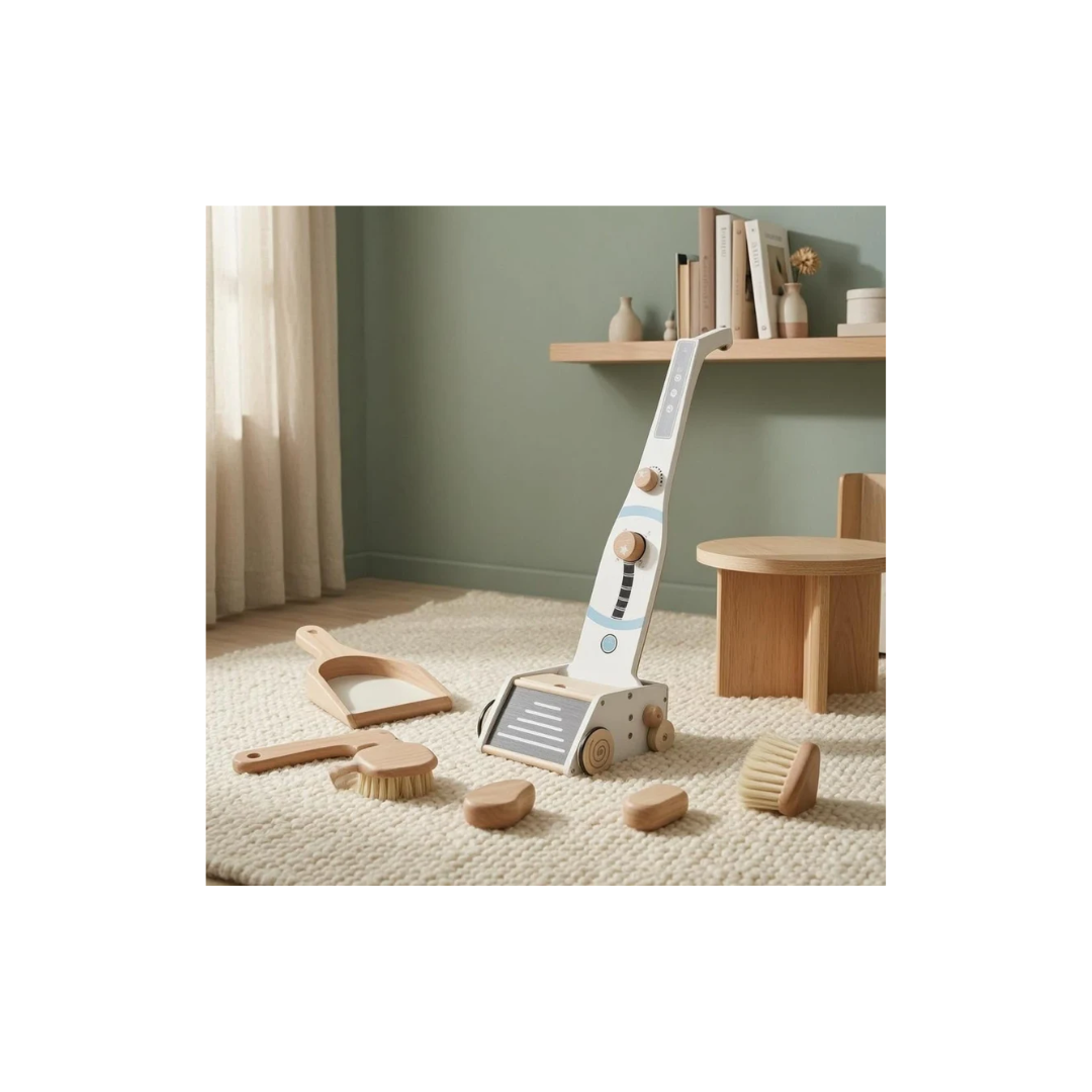 Rainbow Toys Pink Wooden Vaccum Cleaner