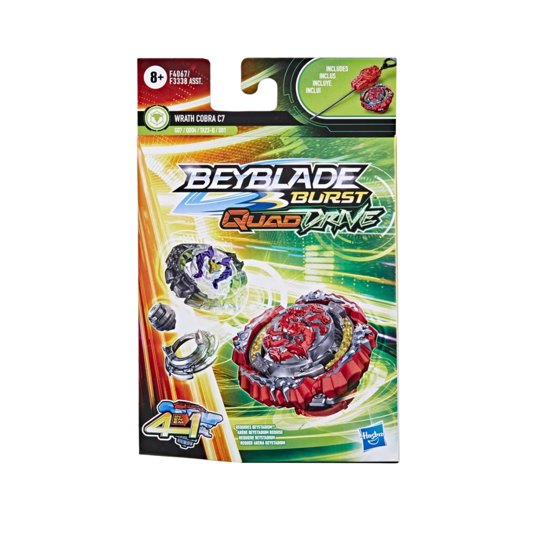 Hasbro Beyblade Burst Quaddrive Wrath Cobra C7 Spinning Top Starter Pack