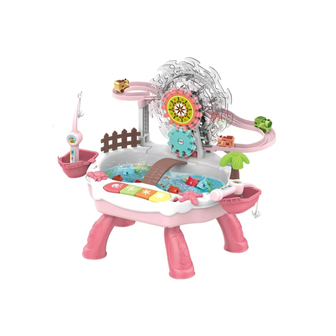 Lumo Musical Fishing Game Toy with Slideway, Rotating Ferris Wheel, Lights & Music