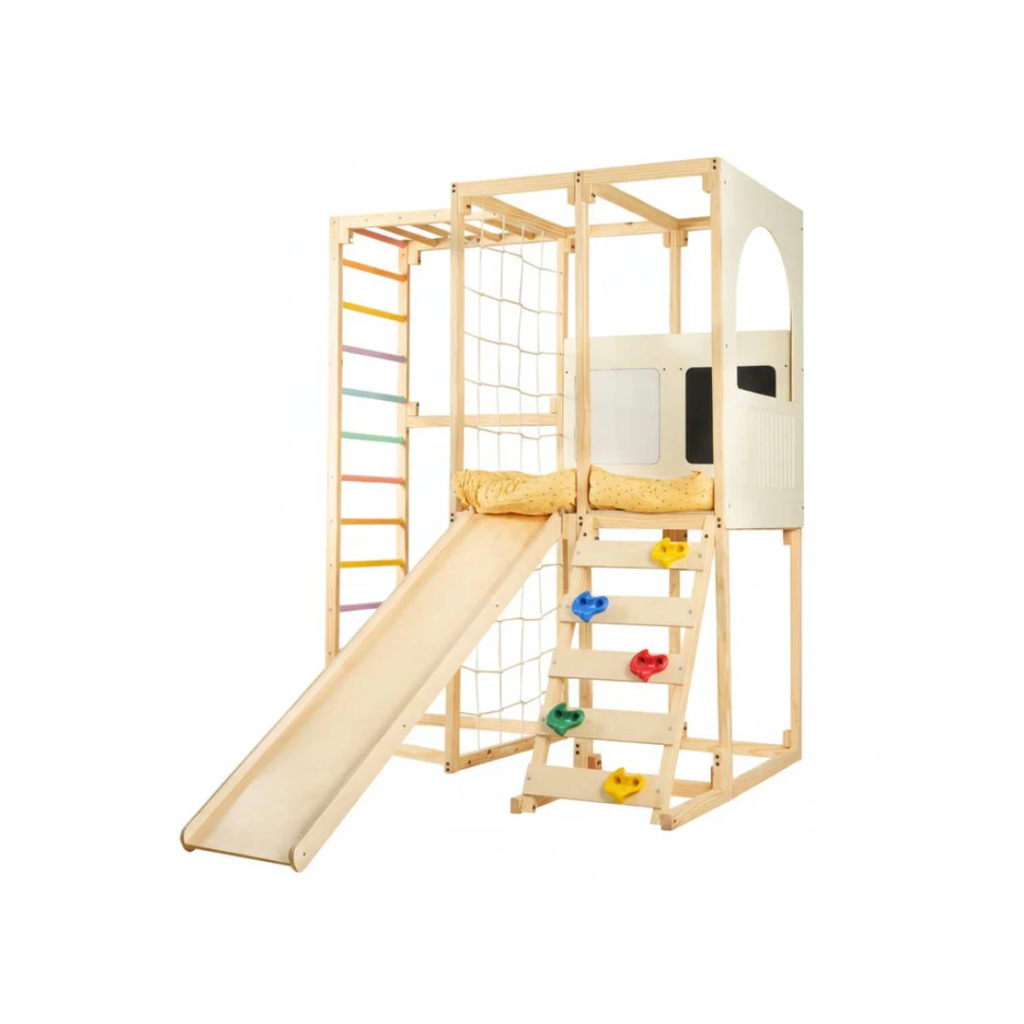 Curious Cub Wooden Playloft + Jungle Gym