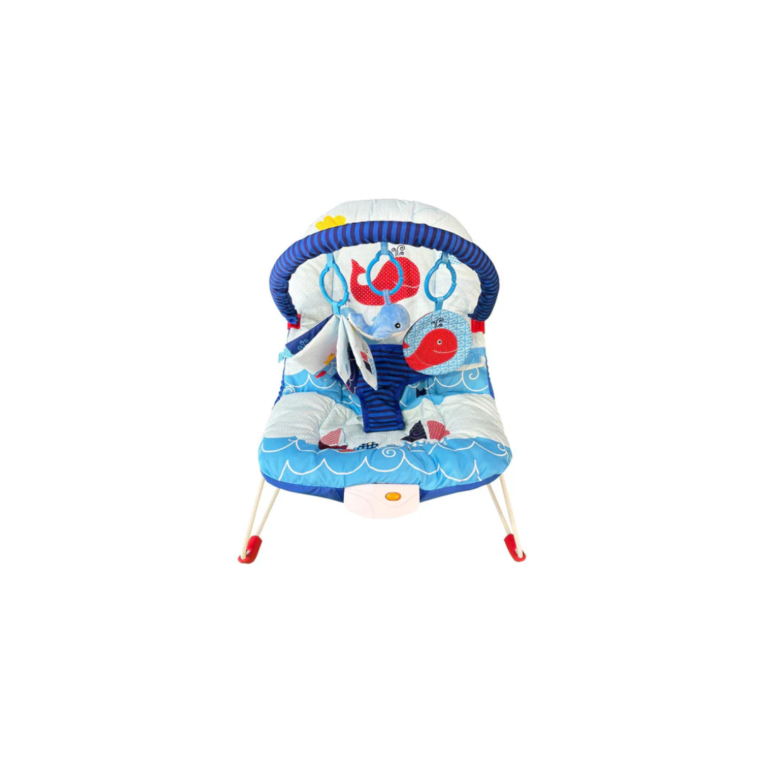 Ladida Baby Bouncer-With 8 Classic Melodies & Calming Vibrations-3 Point Harness-Removable & Adjustable Whale