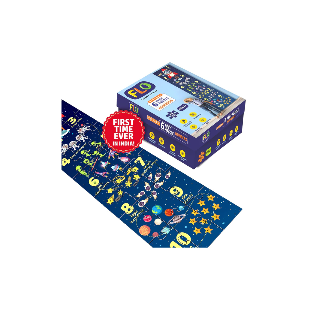 FLO Toys 6 Feet Puzzle Numbers Floor Puzzle For Kids,Ages, 2+