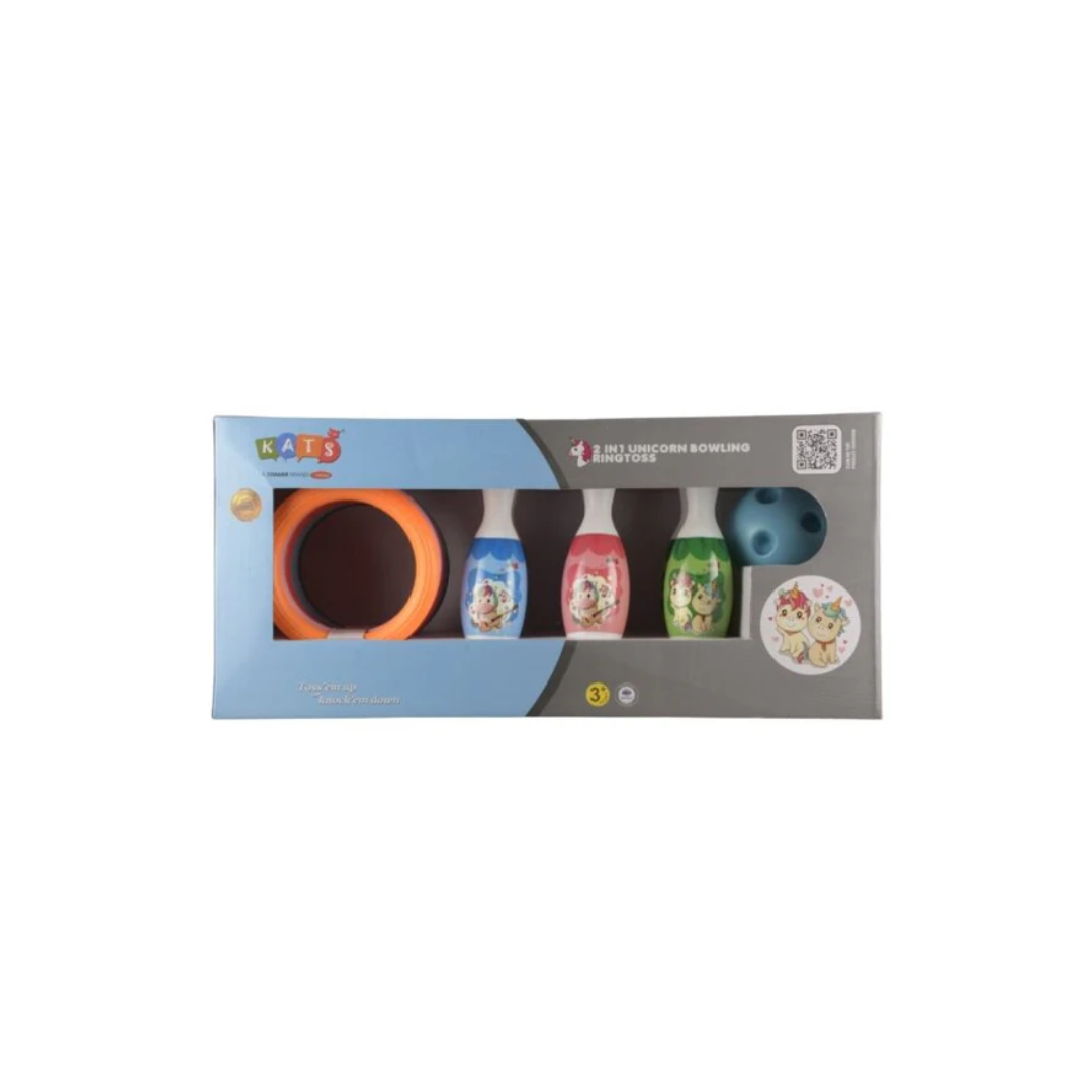 Kats 2 In 1 Unicorn Bowling Ringtoss Set