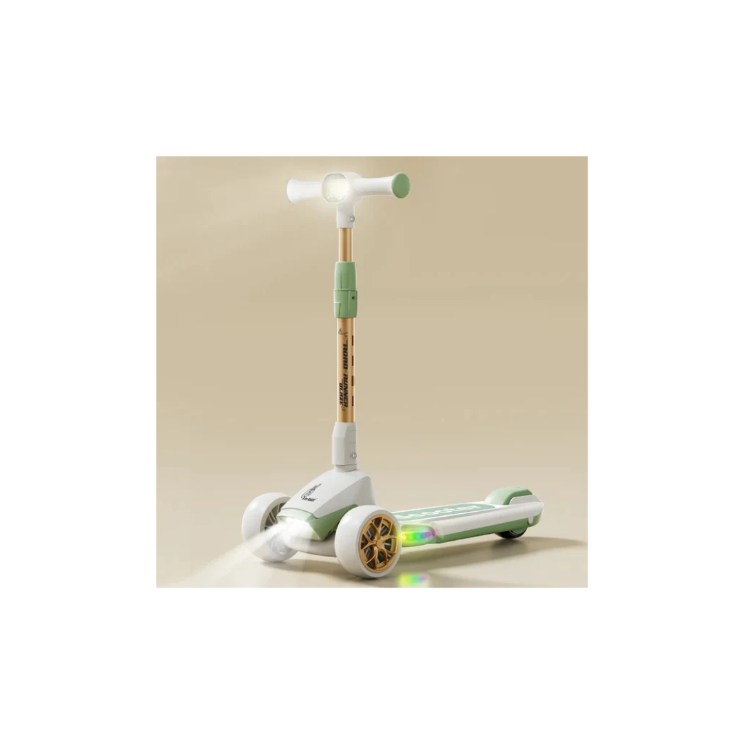 R fro Rabbit Road Runner Blaze Scooter For Kids With PU LED Wheels Green Gold