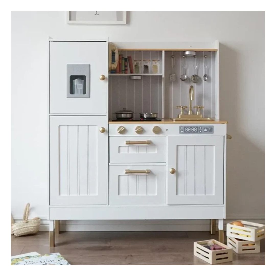 Wooden Luxury Neon Kitchen Set with Simulated Sound and Light