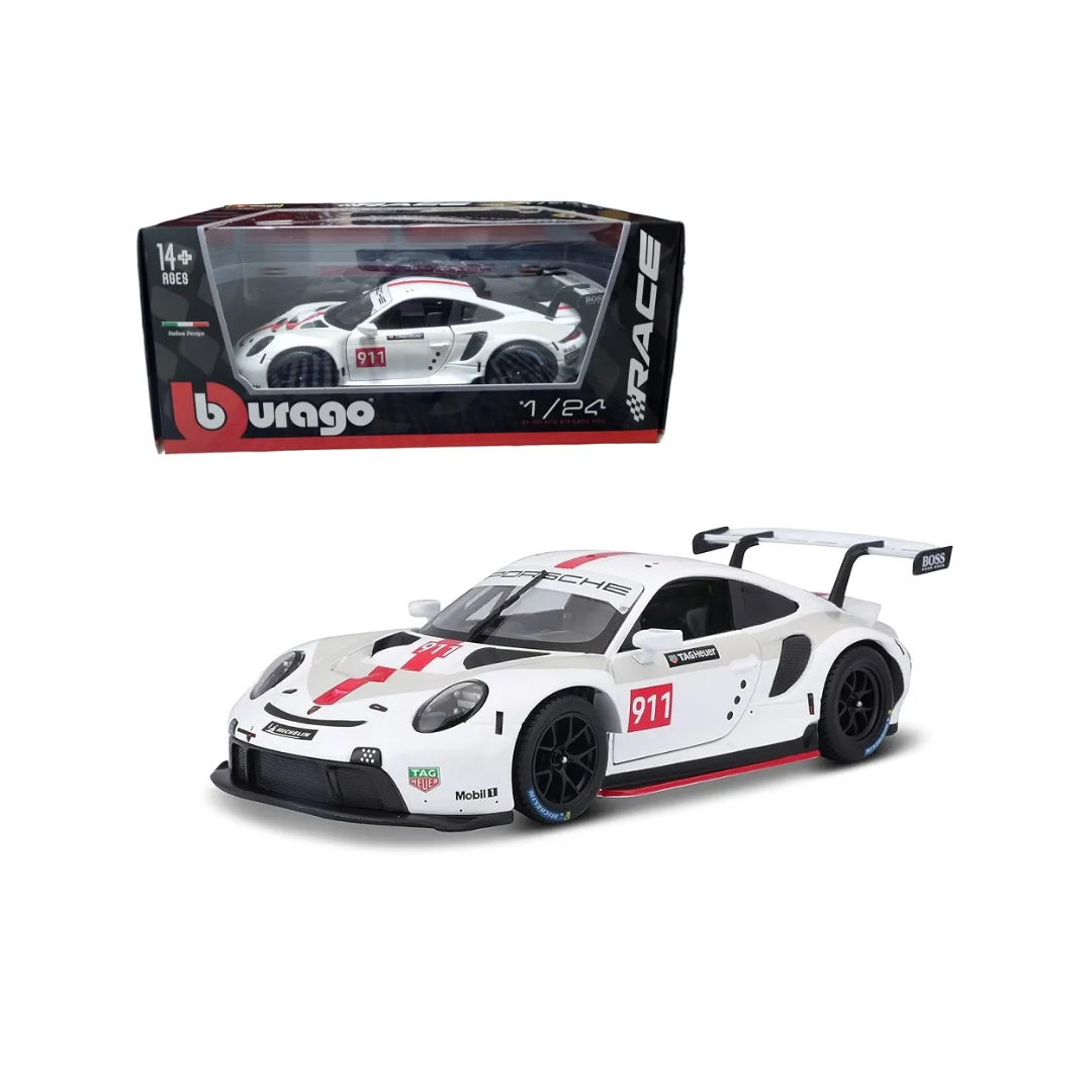 Burago 1/24 Scale Porsche 911 RSR (White) Diecast Car
