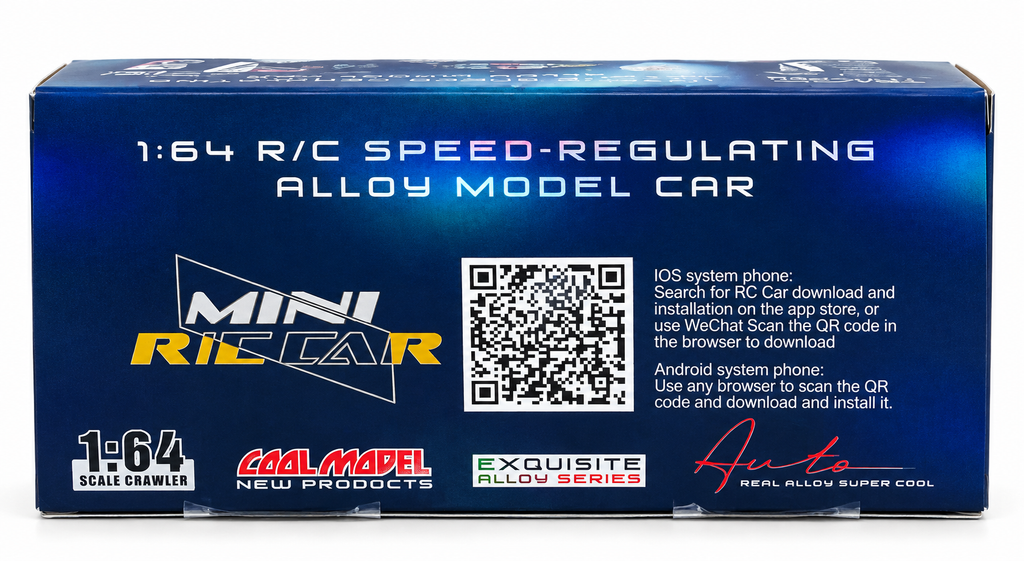 Mini RC F1 Racing Car 1:64 Scale with App Control, 2.4GHz Remote Control, LED Lights & Rechargeable Battery