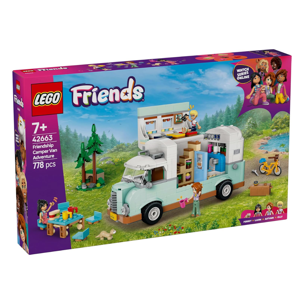 LEGO Friends Friendship Camper Van Adventure 42663 – 778 Pieces | Camping Playset for Kids Ages 7+