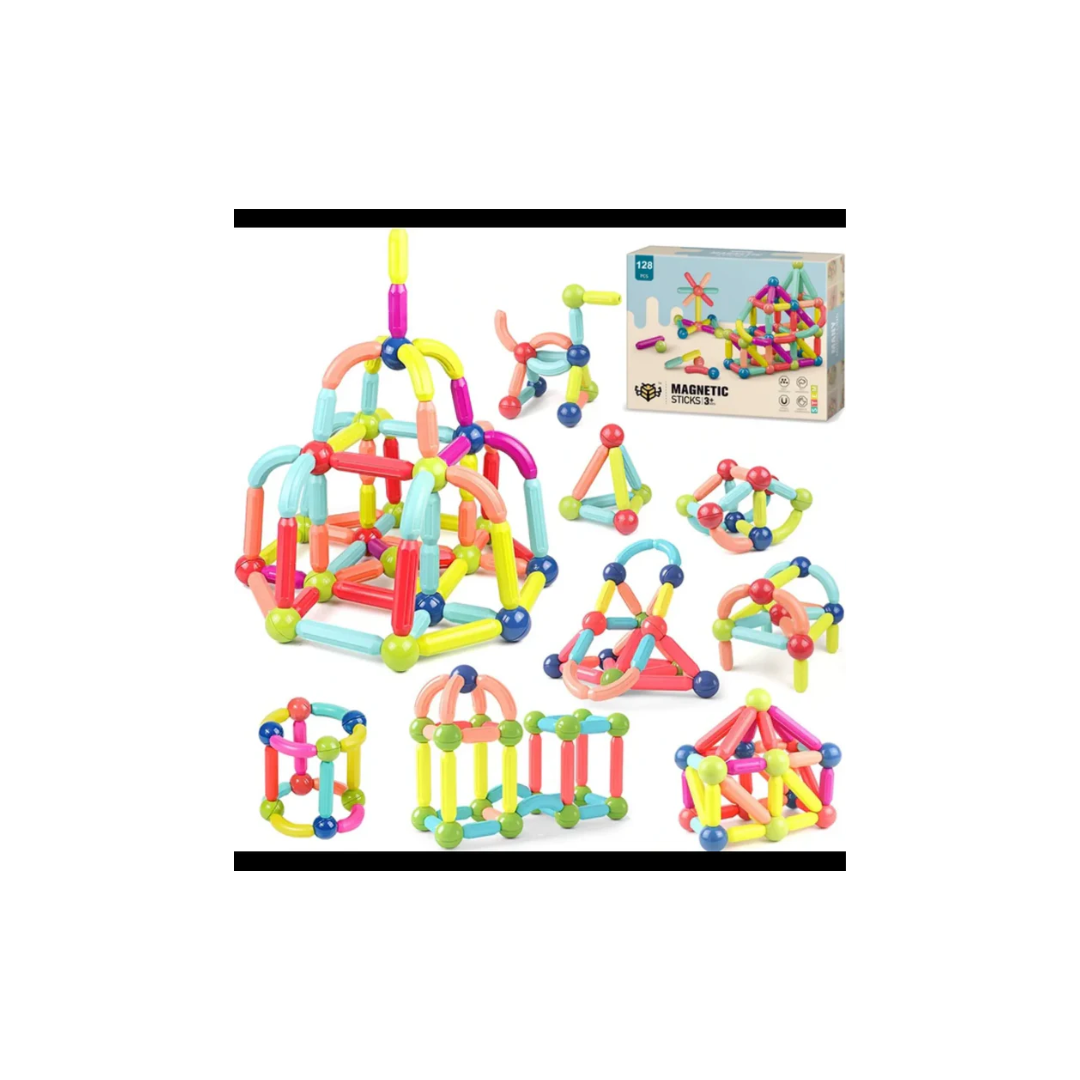 Rainbow Toys Magnetic Sticks 128 pcs Building Blocks