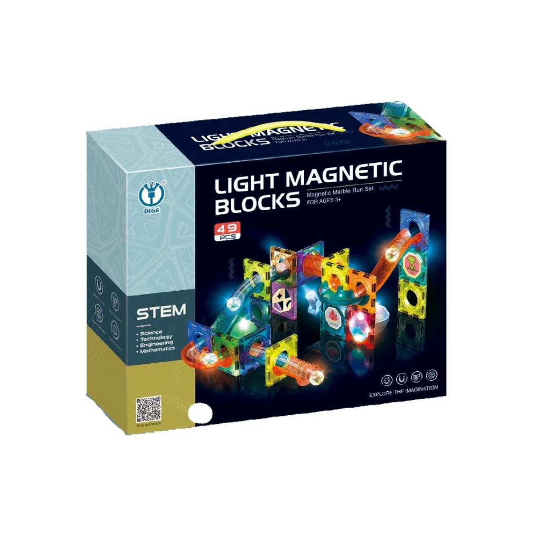 Dige Light Magnetic Tiles Building Blocks for Kids (49 Pc)