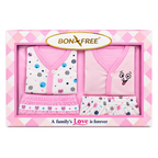 Bonfree Newborn Baby 100% Cotton 4-Piece Clothing Gift Set – Pink Size 0