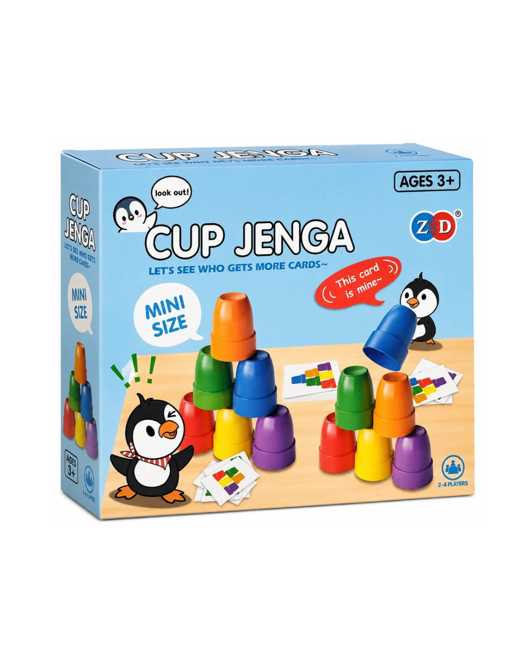 Cup Jenga Mini Game for Kids Stacking Balance Game with Challenge Cards  2–4 Players