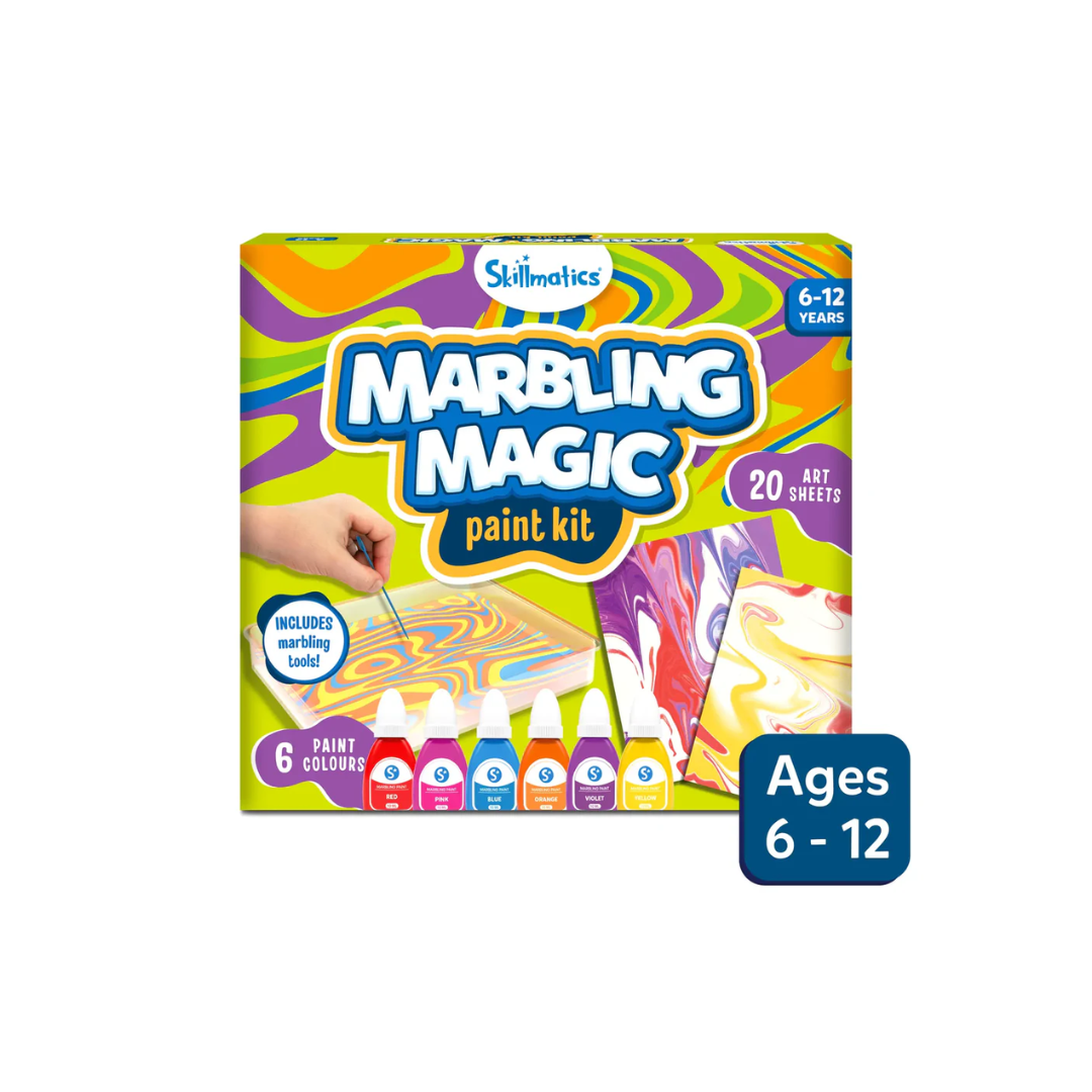 Skillmatics Art & Craft Activity - Marbling Magic Paint Kit, Water Marbling Kit for Kids