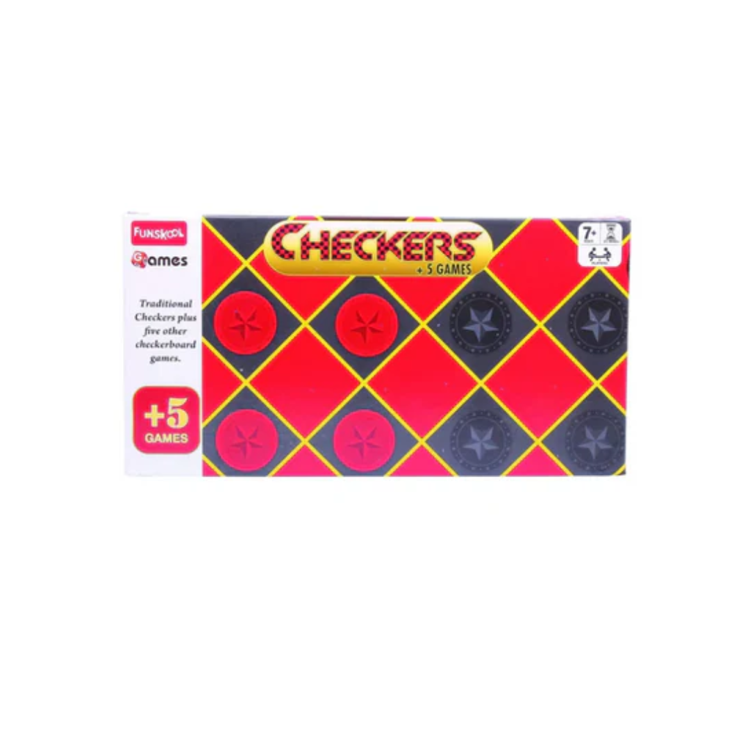 Funskool Games Checkers Plus 5, 5 in 1 checkers board games