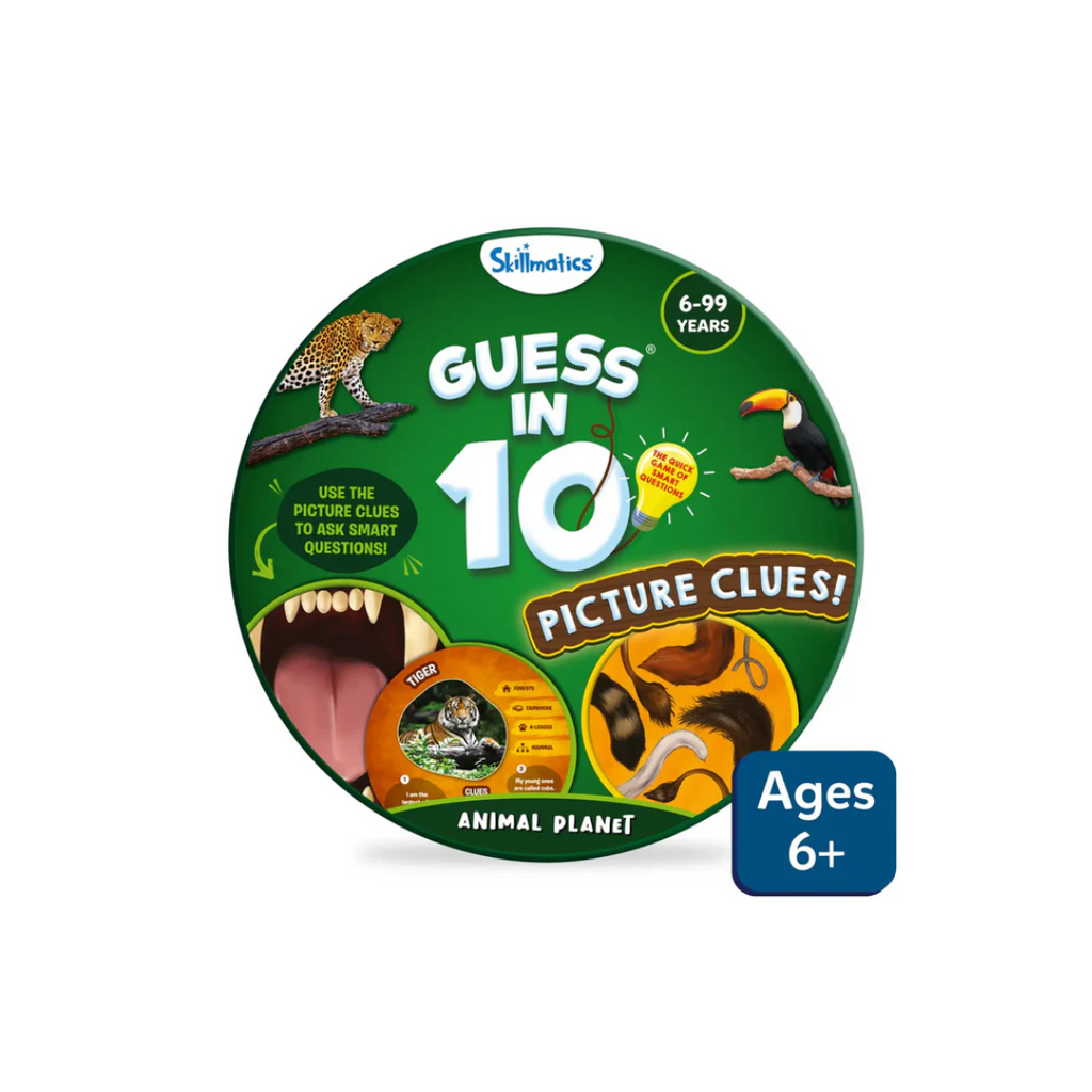 Skillmatics Guess in 10: Picture Clues Animal Planet Trivia card game (ages 6+)
