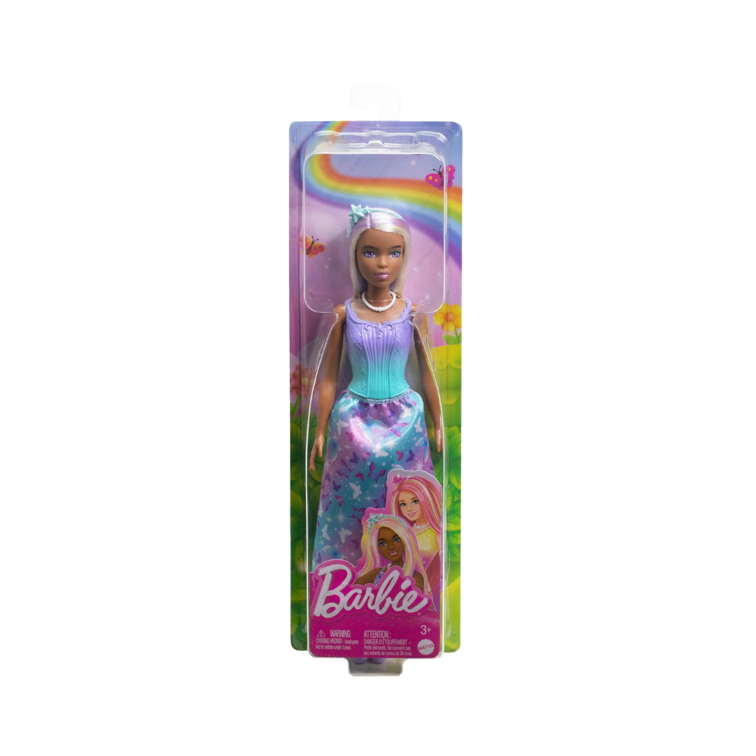 Mattel Barbie Royal Doll with Purple-Highlighted Fantasy Hair, Petite Body Type, Colorful Accessories
