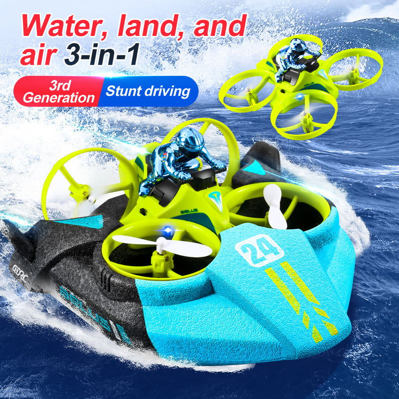Rainbow Toys 4D-V24 3-in-1 Water, Land & Air Remote Control Quadcopter Drone