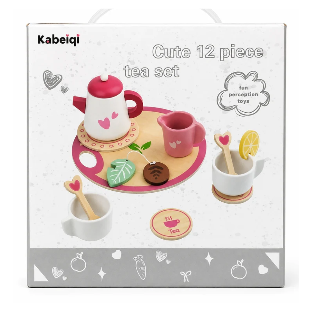 Cute 12-Piece Tea Set for Kids – Pretend Play Tea Party Toy Set