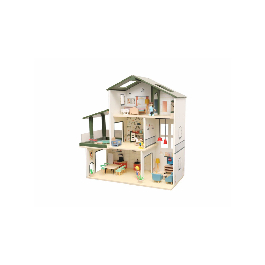 Open Ended Wooden Dollhouse Modern Villa
