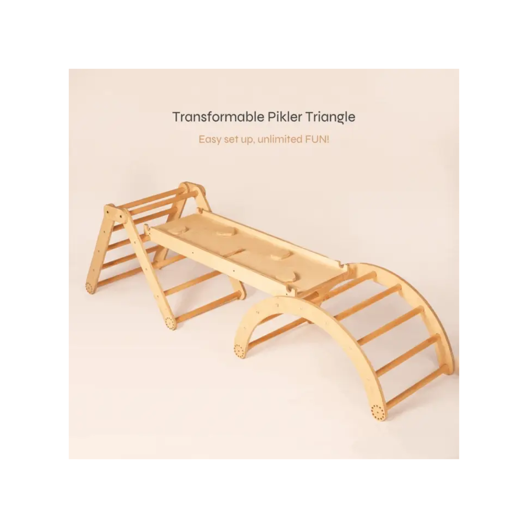 Curious Cub Wooden Transformable Pikler Triangle