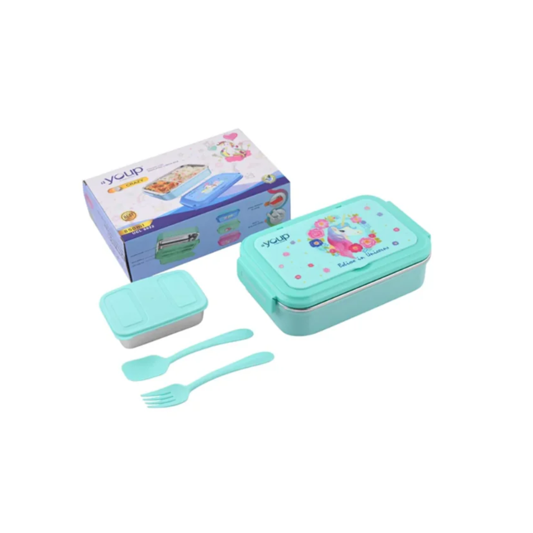 Youp Cute Unicorn Theme Stainless Steel Insulated Lunch Box BPA Free 850ML Assorted Color