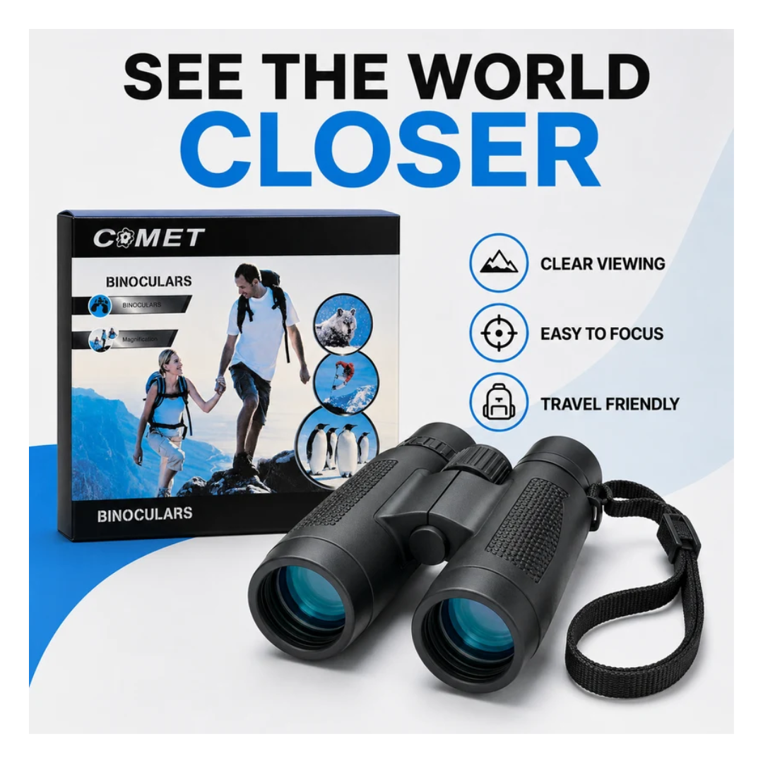 Comet High-Magnification Outdoor Binoculars for Travel, Bird Watching & Wildlife Viewing