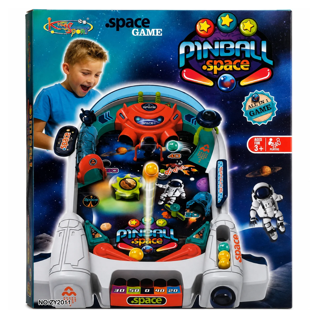 Space Pinball Game for Kids – Space-Themed Pinball Board Game, 2–4 Players, Ages 3+