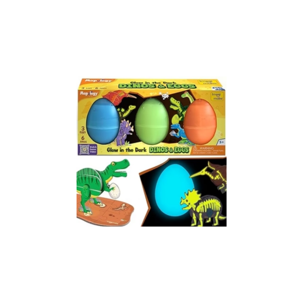 Imagimake Mapology Glow In The Dark Dinos & Egg - Set Of 3 Eggs