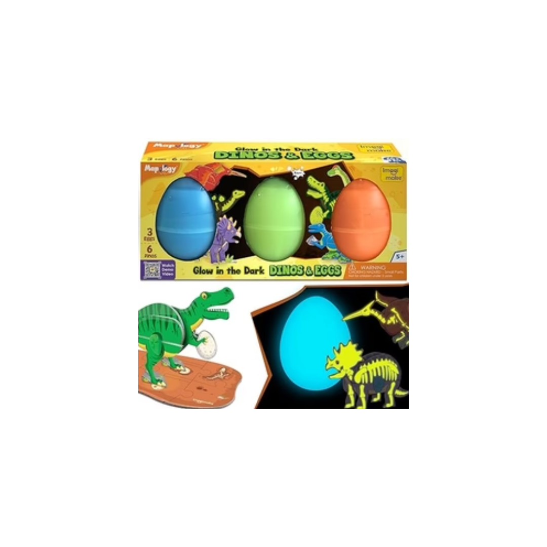 Imagimake Mapology Glow In The Dark Dinos & Egg - Set Of 3 Eggs