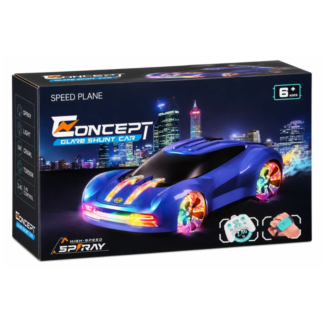 Concept Glare Stunt Remote Control Car with Lights & Spray – 2.4GHz