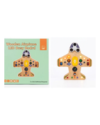 Wooden Montessori Airplane LED Busy Board Activity Toy