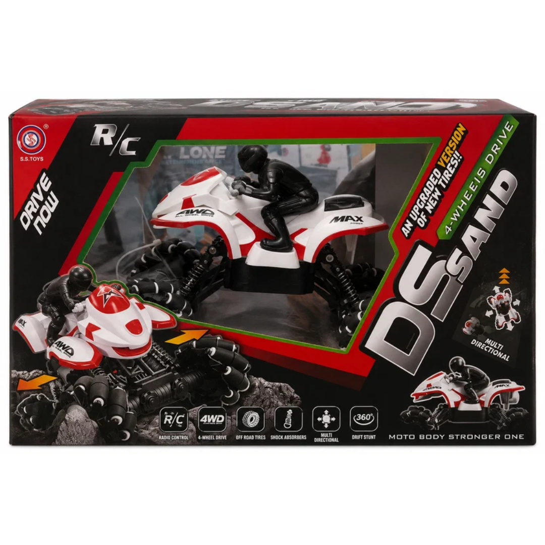 Remote Control Drift Stunt Motorcycle 4-Wheel Drive Multi-Directional Bike