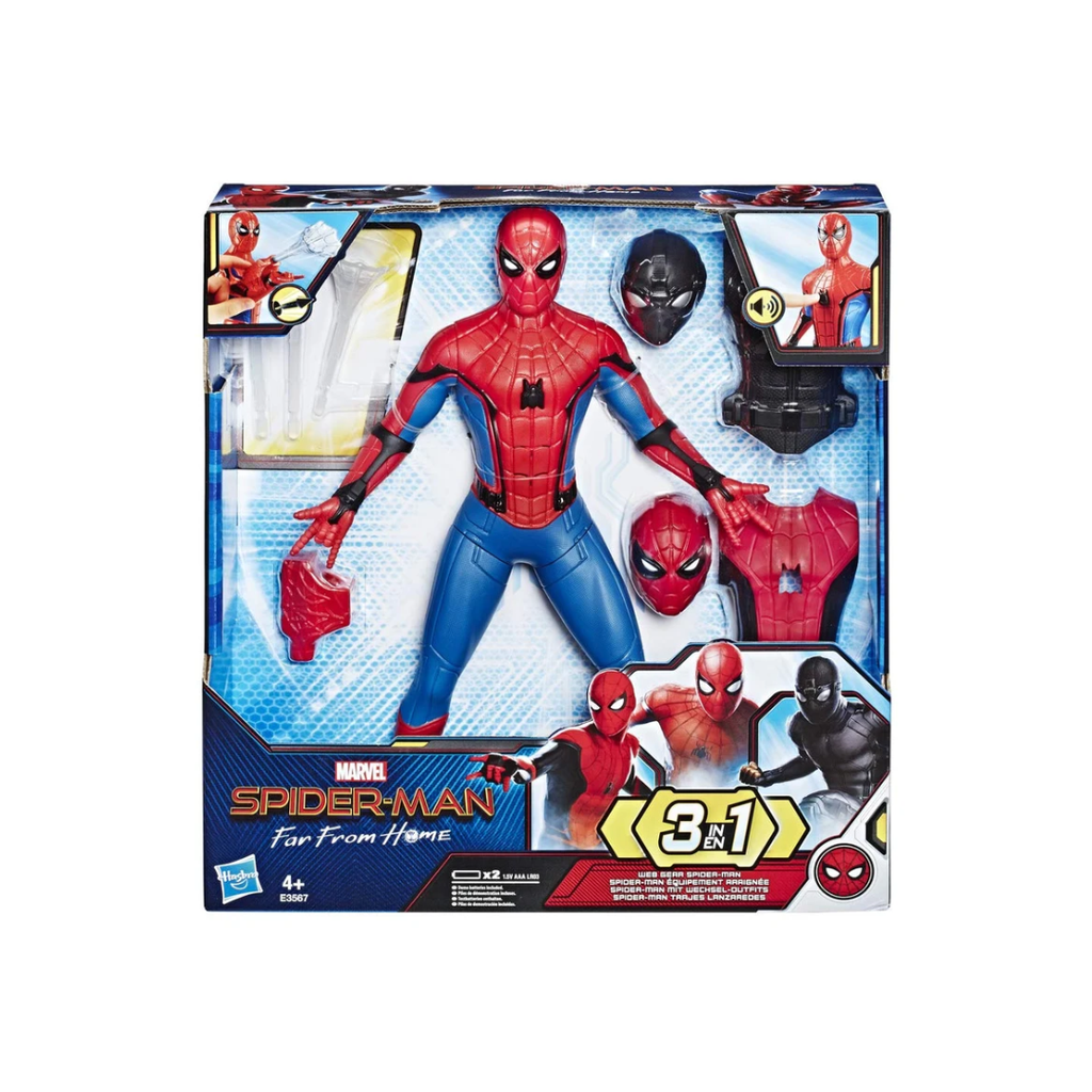 Marvel Spider Man 3in1 Web Gear Movie Deluxe Feature Figure Set