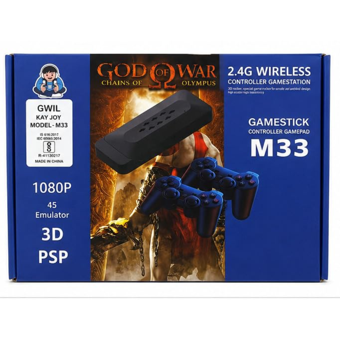 M33 2.4G Wireless Game Station 1080P with 45 Emulators & Dual Controllers