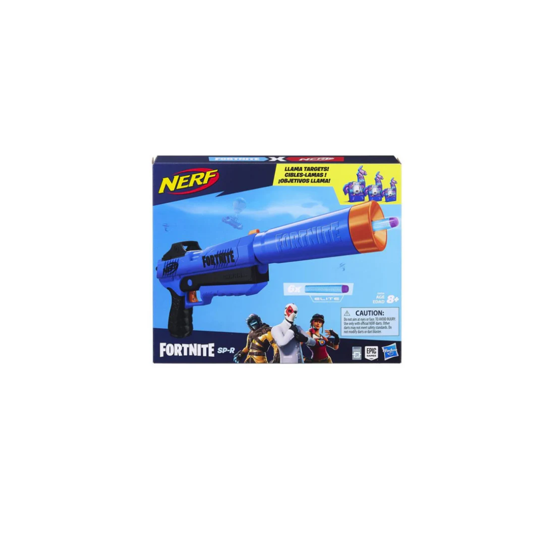 Hasbro  Nerf Fortnite SP-R and Llama Targets -- Includes SP-R Blaster, 3 Llama Targets, and 6 Official Nerf Elite Darts