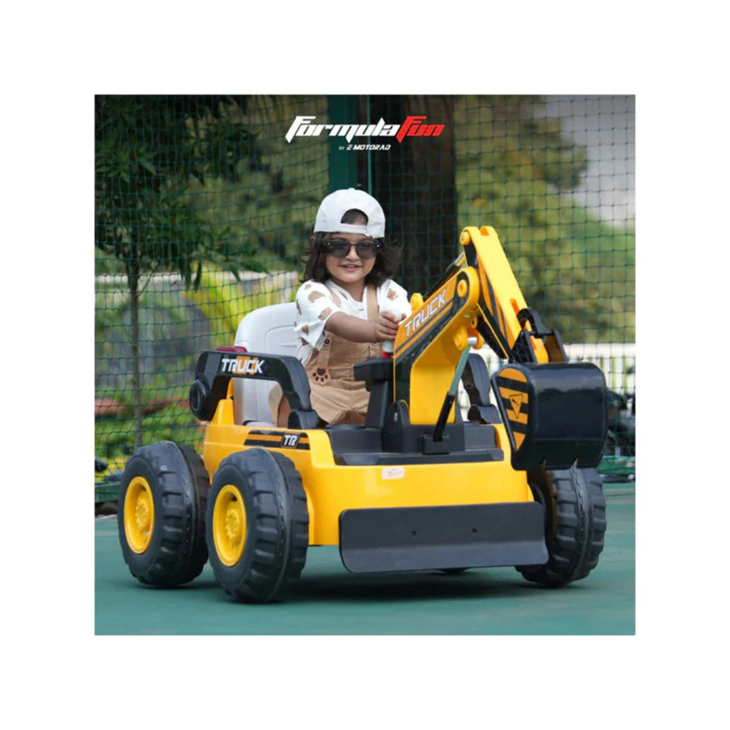 Emotorad Formula Fun Mini Excavator Toy Ride-On Car (Yellow-Black), 3-7Years