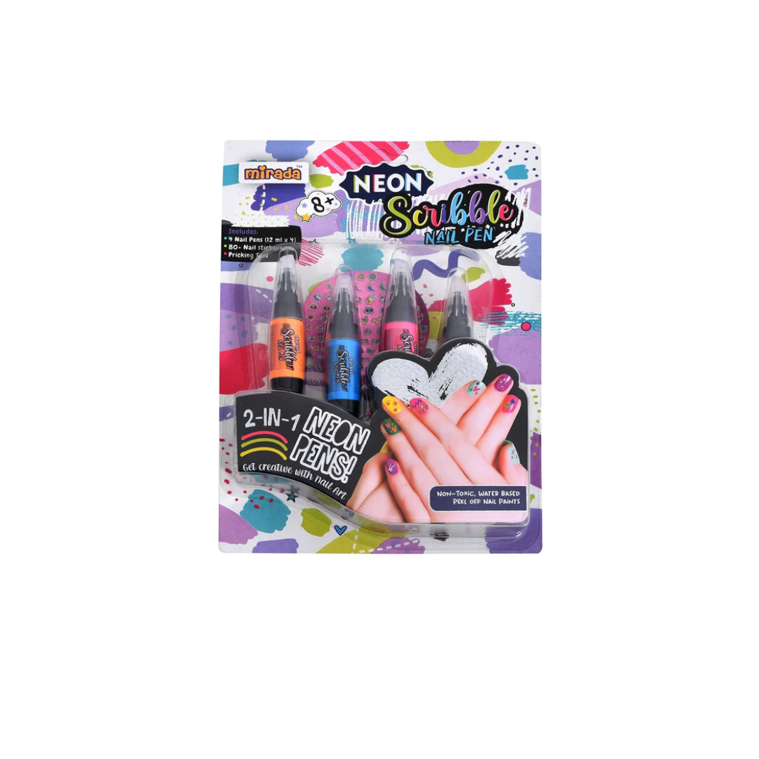 Mirada Neon Scribble Nail Pen Nail Art Kit for Girl, 6Y+