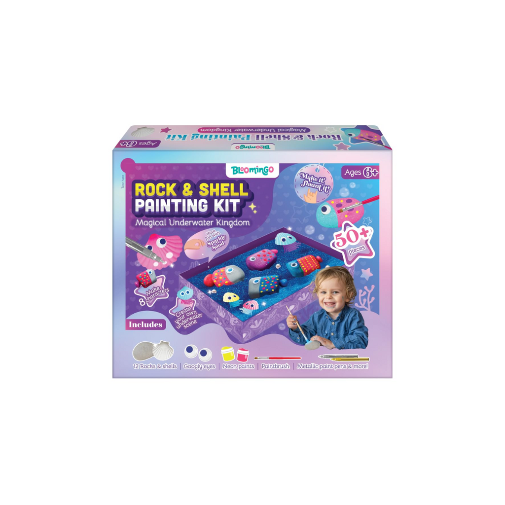 Bloomingo Art & Craft Kit - Rock Painting Kit Magical Underwater Kingdom
