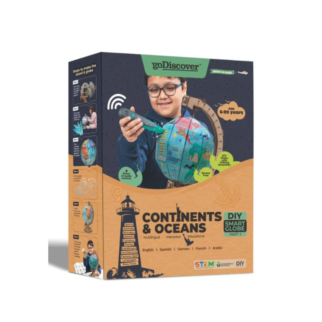 GoDiscover Interactive Globe with SmartPen, DIY Talking Globe: Continents & Oceans