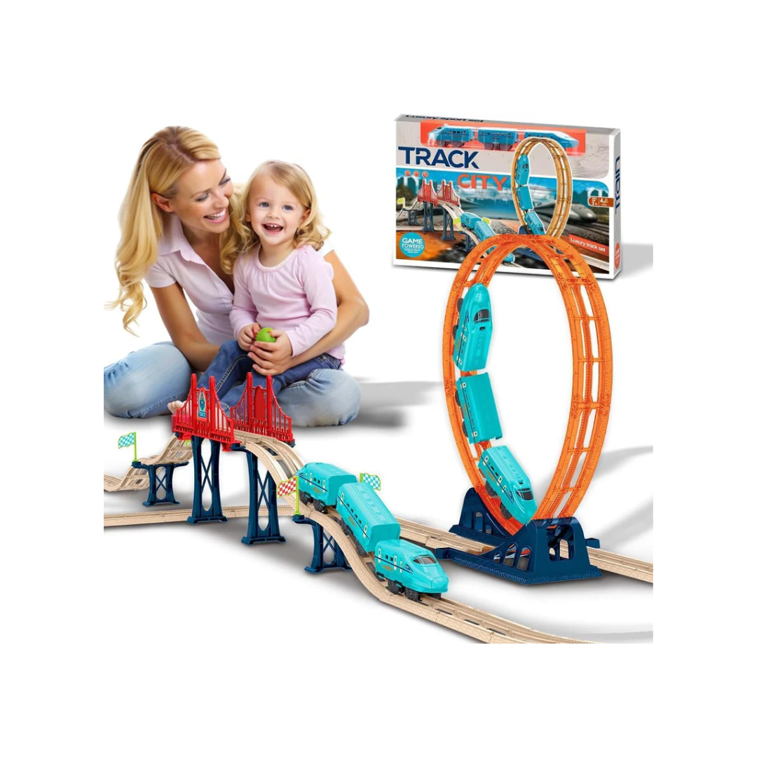 Luxury Funny Worlds Track City Railway Train Set, DIY Building Track