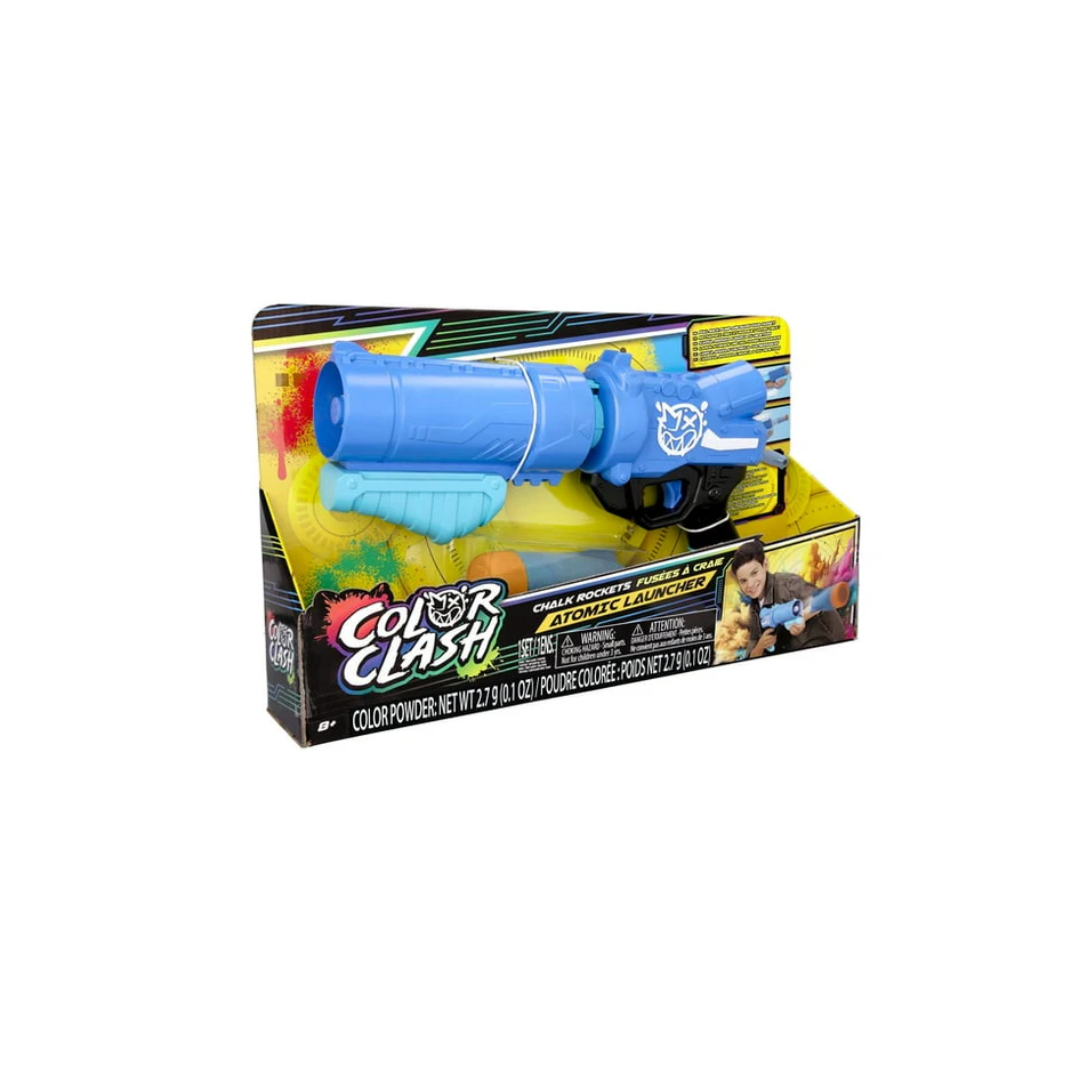 Funskool Color Clash Atomic Launcher with Extra Ammo, Chalk Filled Rocket, Pump Action