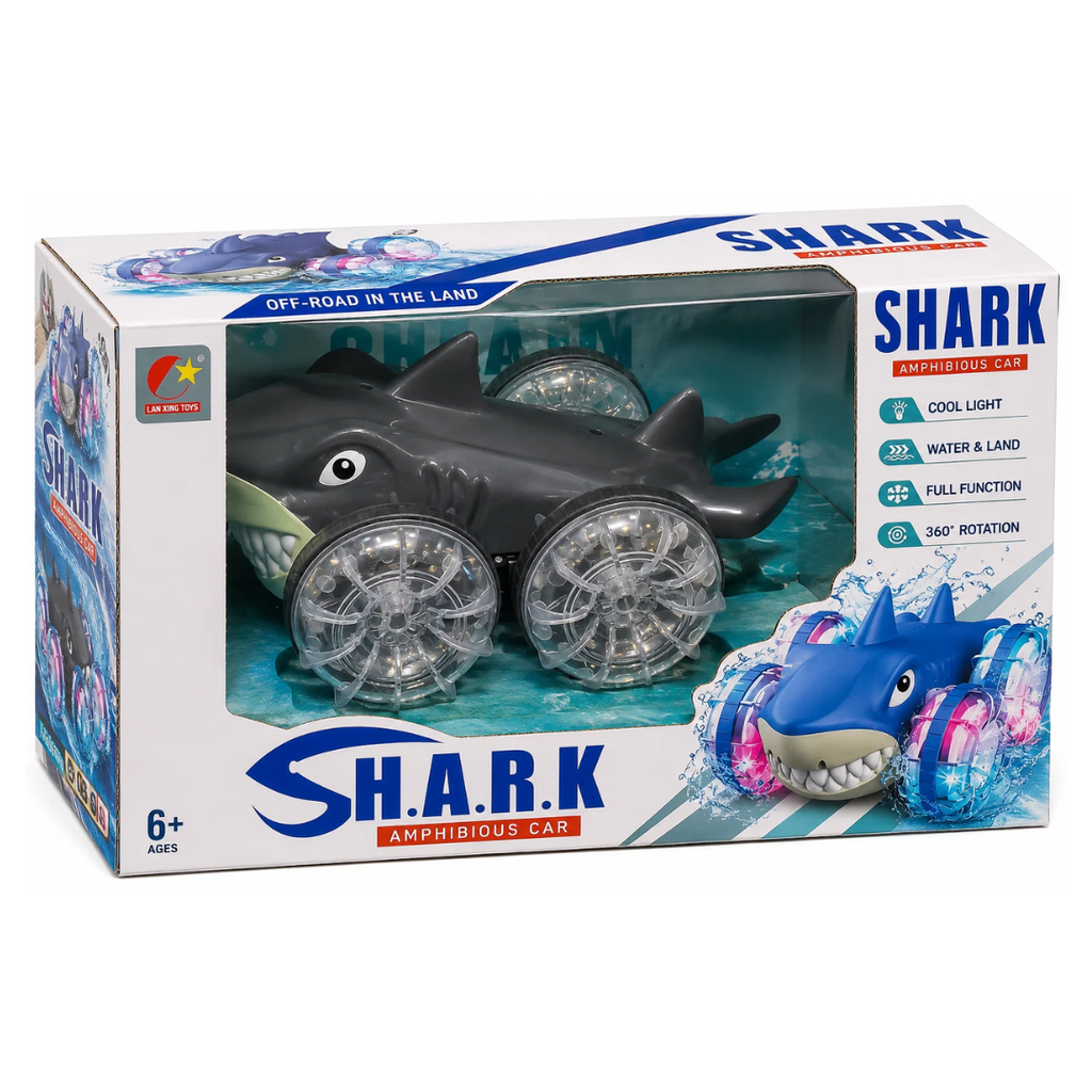 Remote Control Shark Amphibious 360° Stunt RC Car with Cool Lights – Water & Land