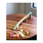 Playblox Candy Blocks Handcrafted Wooden Building Set – Multi-Shape & Color Stacking Toy Set for Open-Ended Play, Creative Construction Blocks for Toddlers