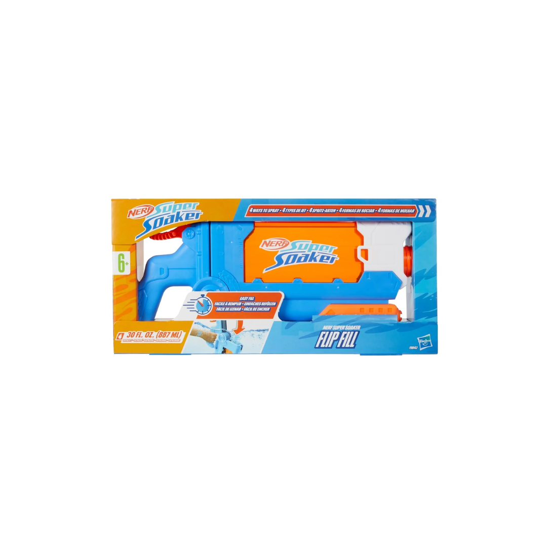 Hasbro Nerf Super Soaker Flip Fill Water Blaster - 4 Spray Styles - Fast Fill - Large 890ml Water Tank