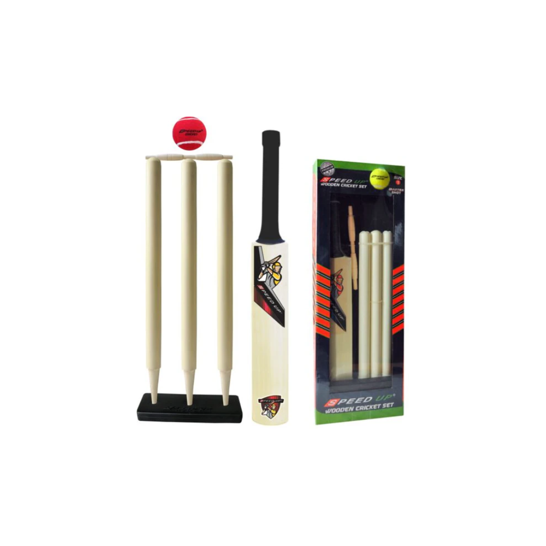 Speed Up Wooden Cricket Set Master Shot Size 1