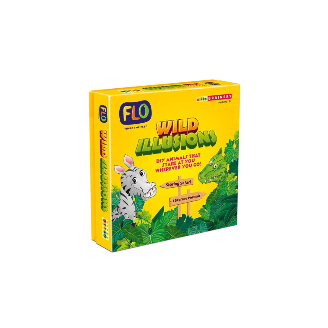 FLO Toys Steam Diy 3D Wild Animals And Birds Illusions Stem Activity Kit For Kids 6+