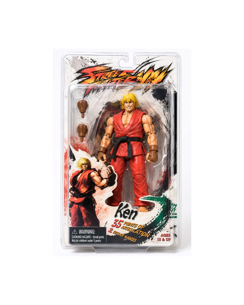 Street Fighter Ken Masters Action Figure 35 Points of Articulation Premium Collectible Figure Red